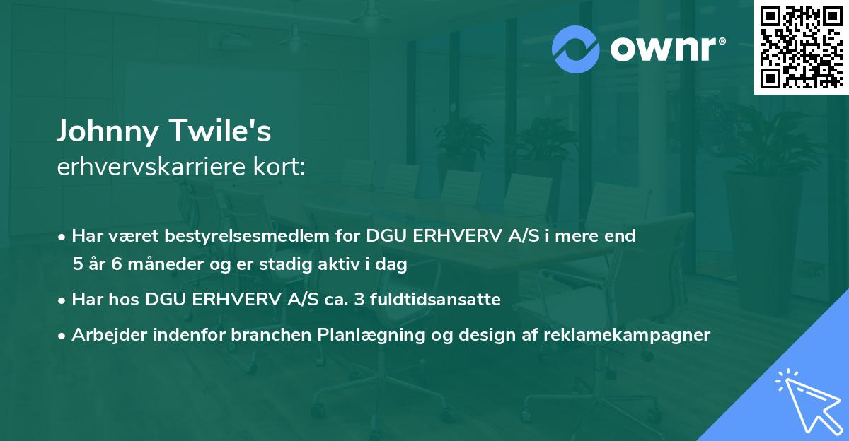 Johnny Twile's erhvervskarriere kort