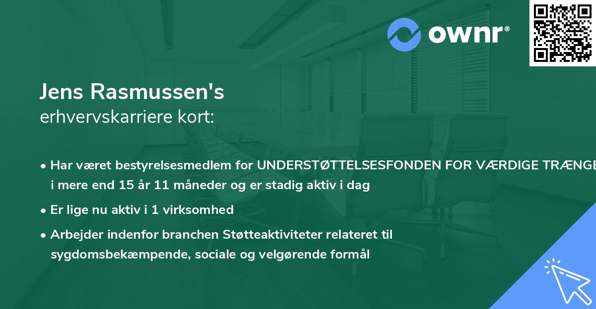 Jens Rasmussen's erhvervskarriere kort