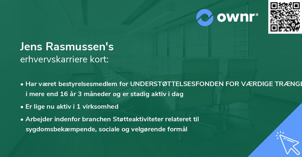 Jens Rasmussen's erhvervskarriere kort