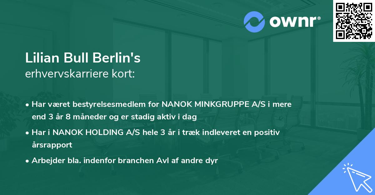 Lilian Bull Berlin's erhvervskarriere kort