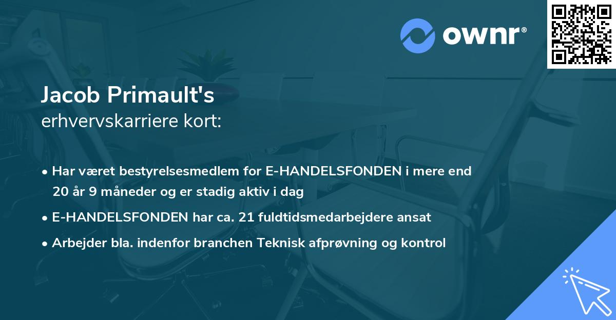 Jacob Primault's erhvervskarriere kort