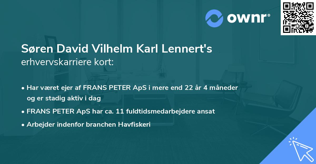 Søren David Vilhelm Karl Lennert's erhvervskarriere kort