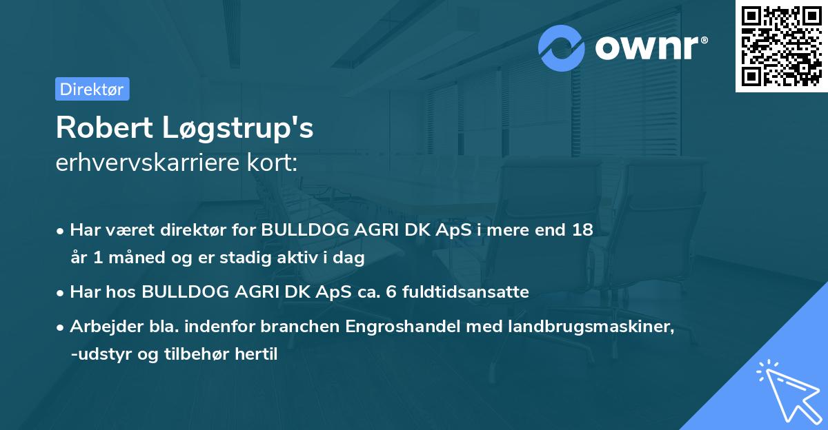 Robert Løgstrup's erhvervskarriere kort