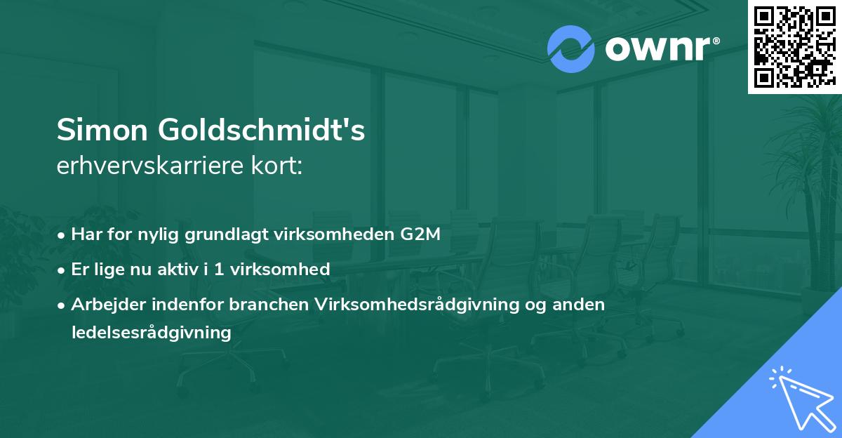 Simon Goldschmidt's erhvervskarriere kort