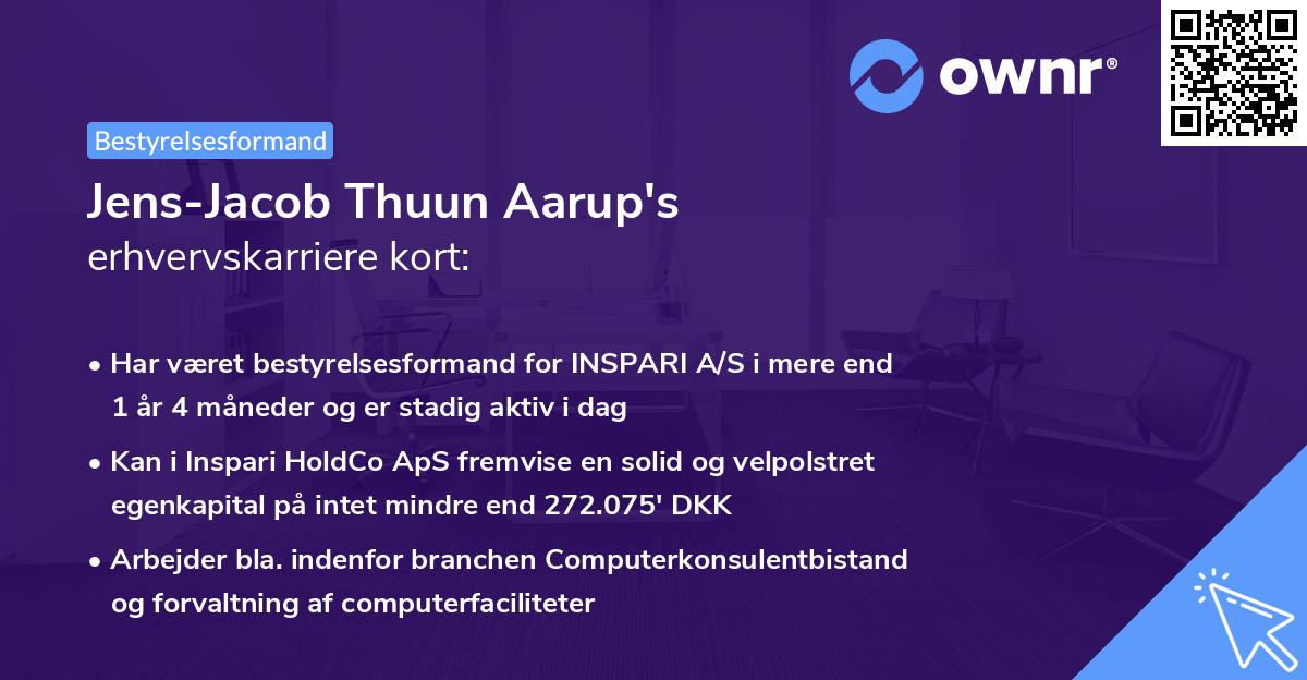 Jens-Jacob Thuun Aarup's erhvervskarriere kort
