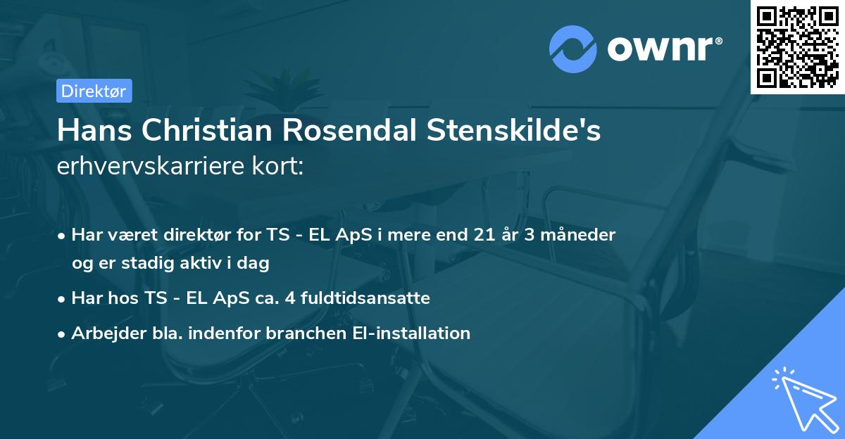 Hans Christian Rosendal Stenskilde's erhvervskarriere kort
