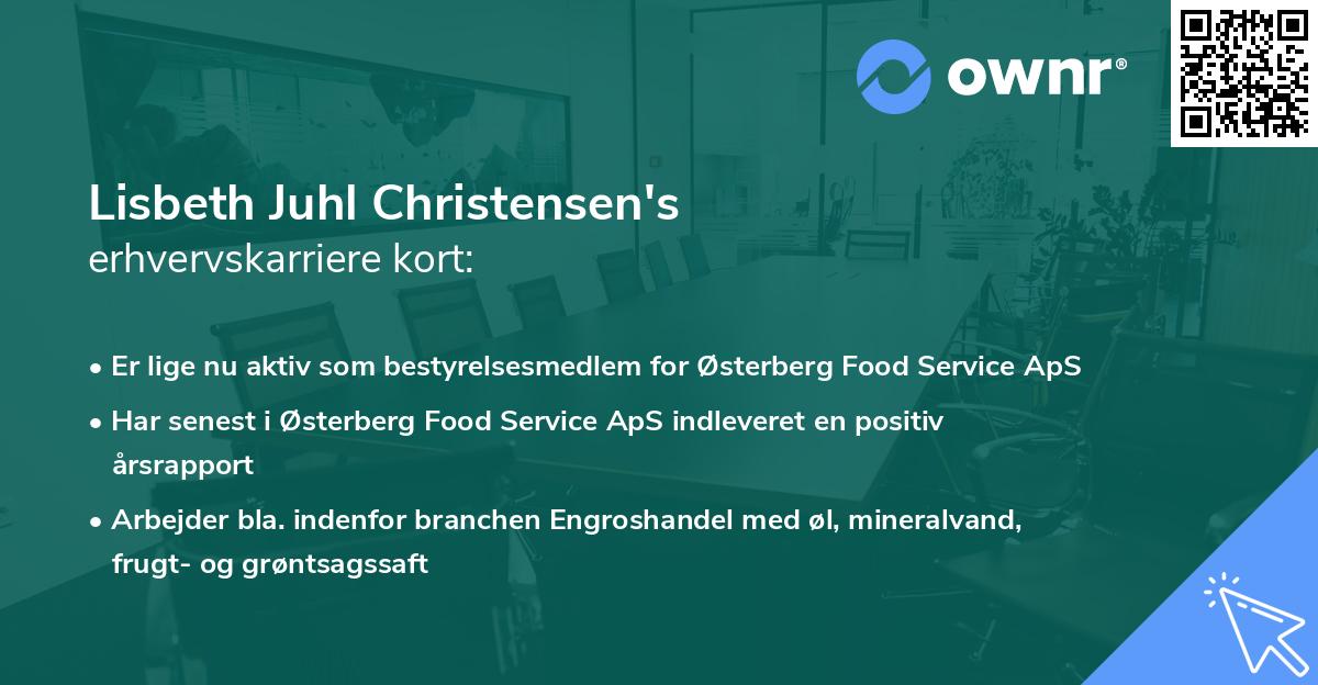 Lisbeth Juhl Christensen's erhvervskarriere kort