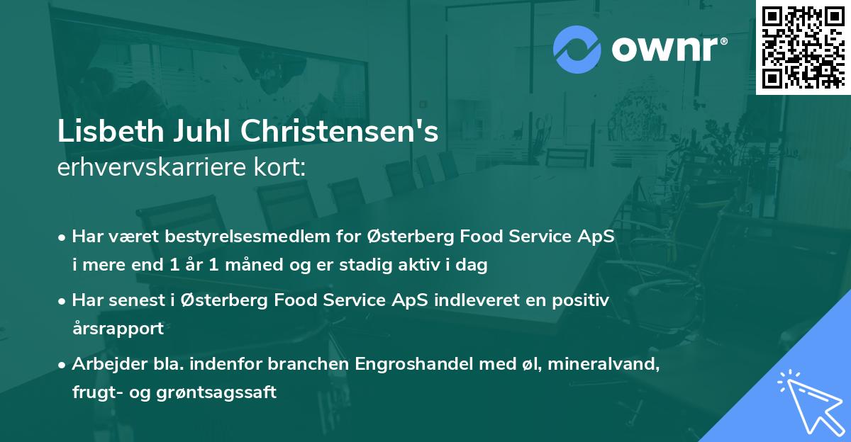 Lisbeth Juhl Christensen's erhvervskarriere kort