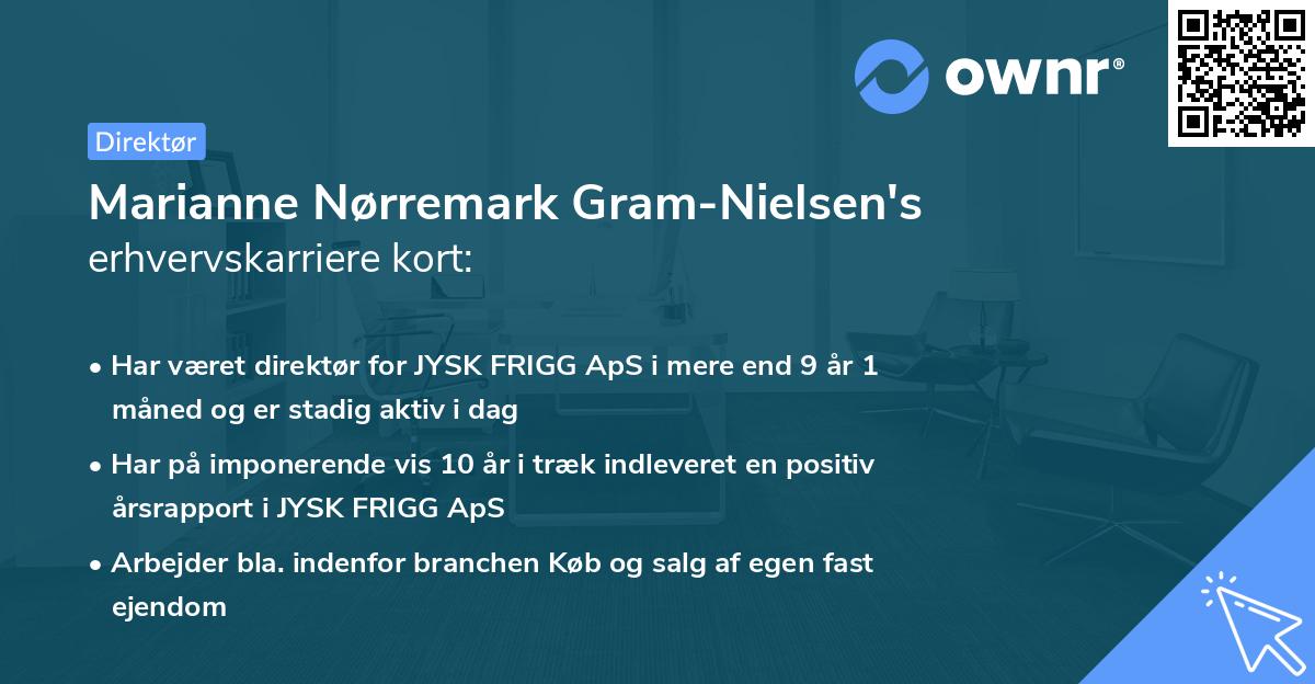 Marianne Nørremark Gram-Nielsen's erhvervskarriere kort
