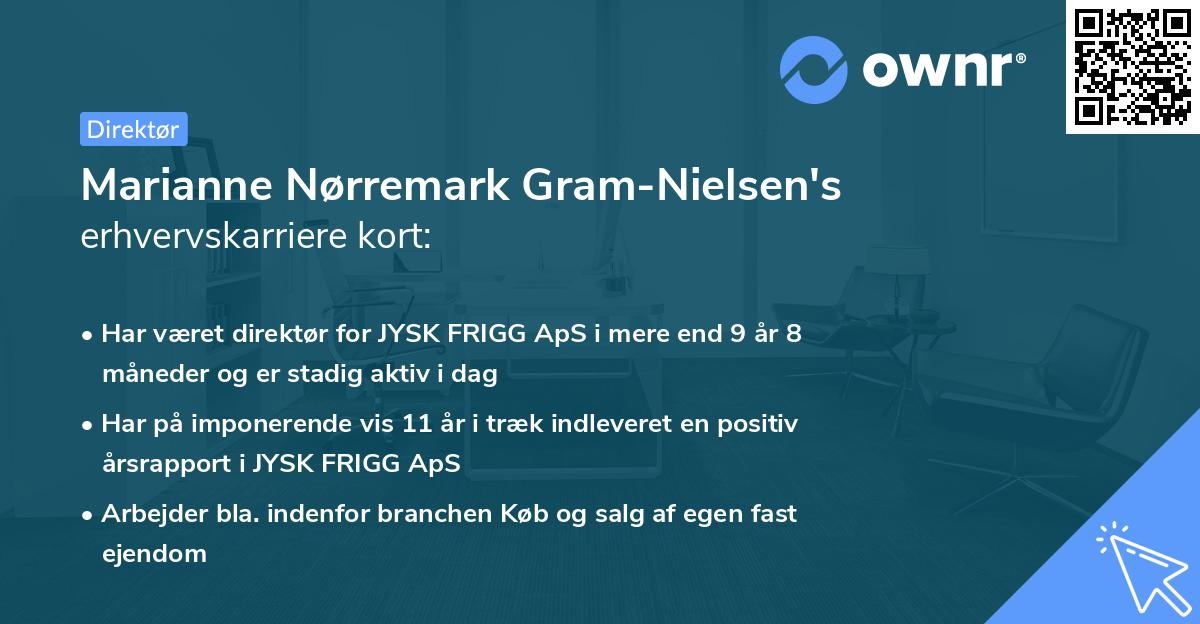 Marianne Nørremark Gram-Nielsen's erhvervskarriere kort