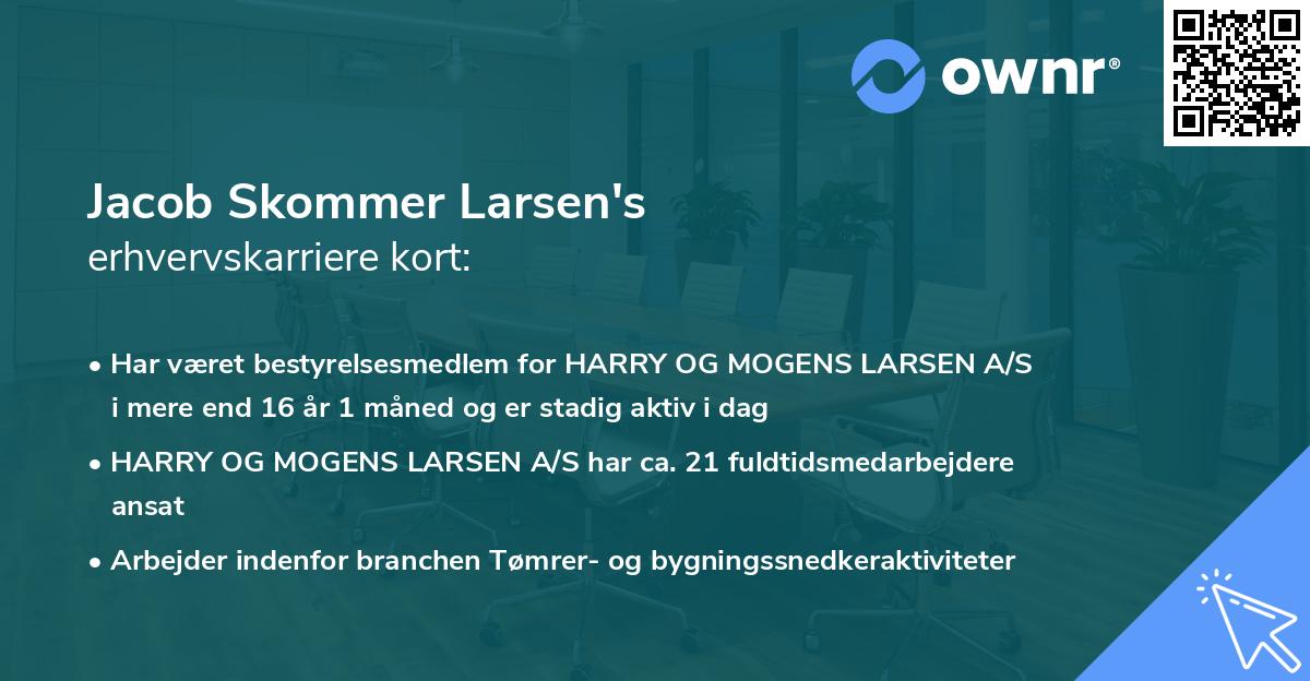 Jacob Skommer Larsen's erhvervskarriere kort