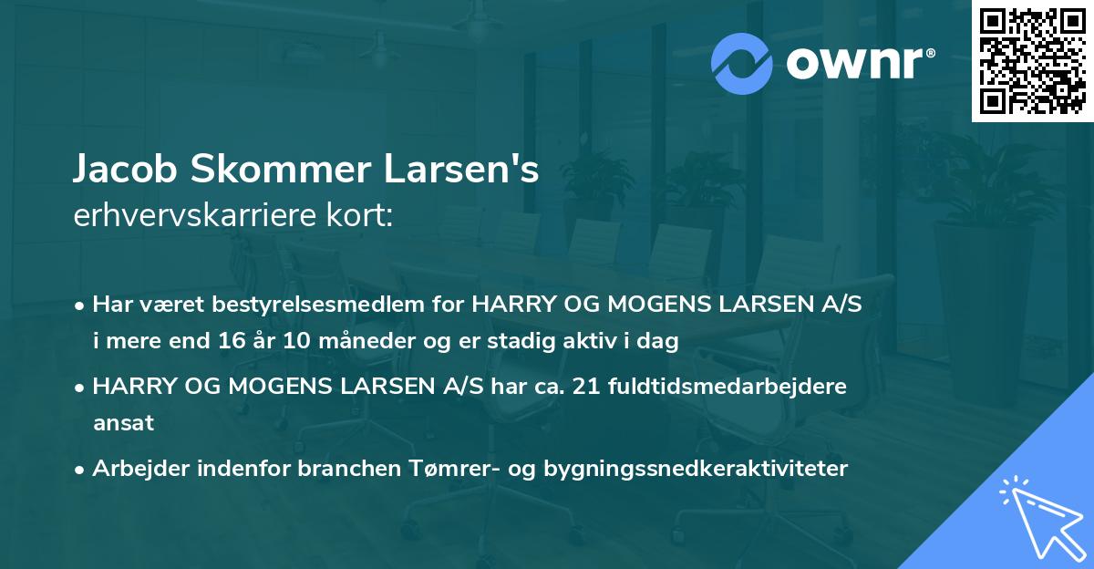 Jacob Skommer Larsen's erhvervskarriere kort