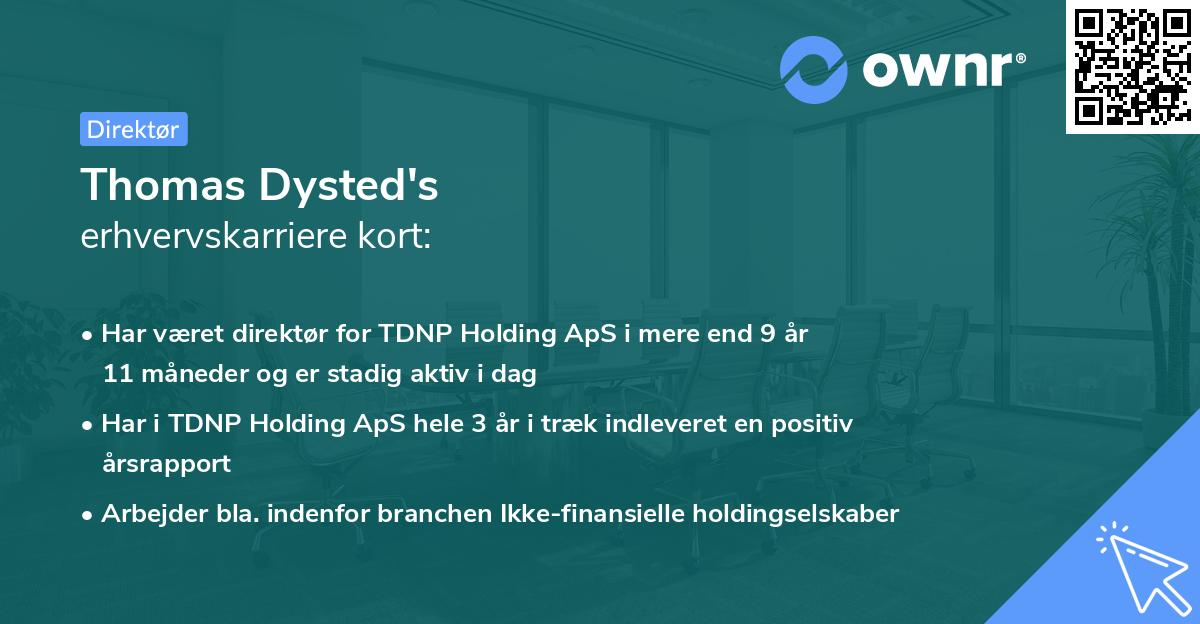 Thomas Dysted's erhvervskarriere kort