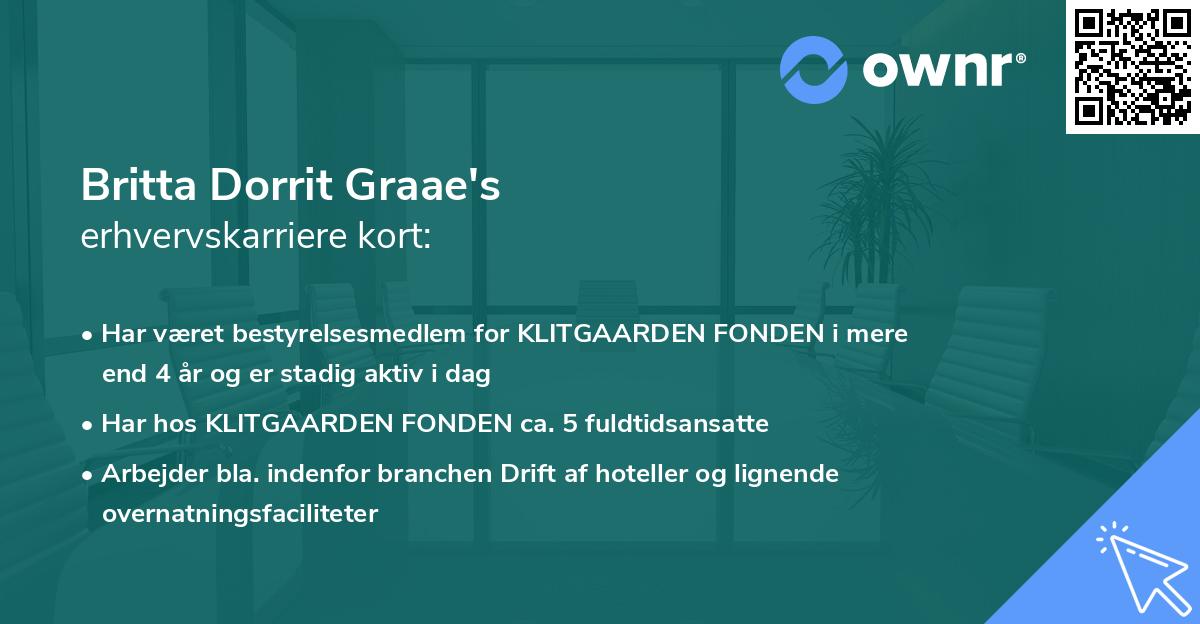 Britta Dorrit Graae's erhvervskarriere kort