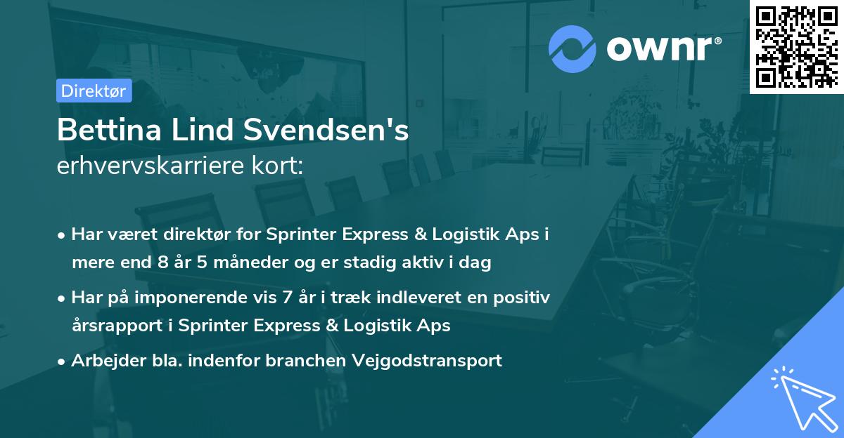 Bettina Lind Svendsen's erhvervskarriere kort