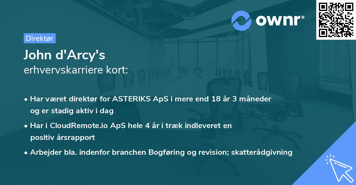 John d'Arcy's erhvervskarriere kort