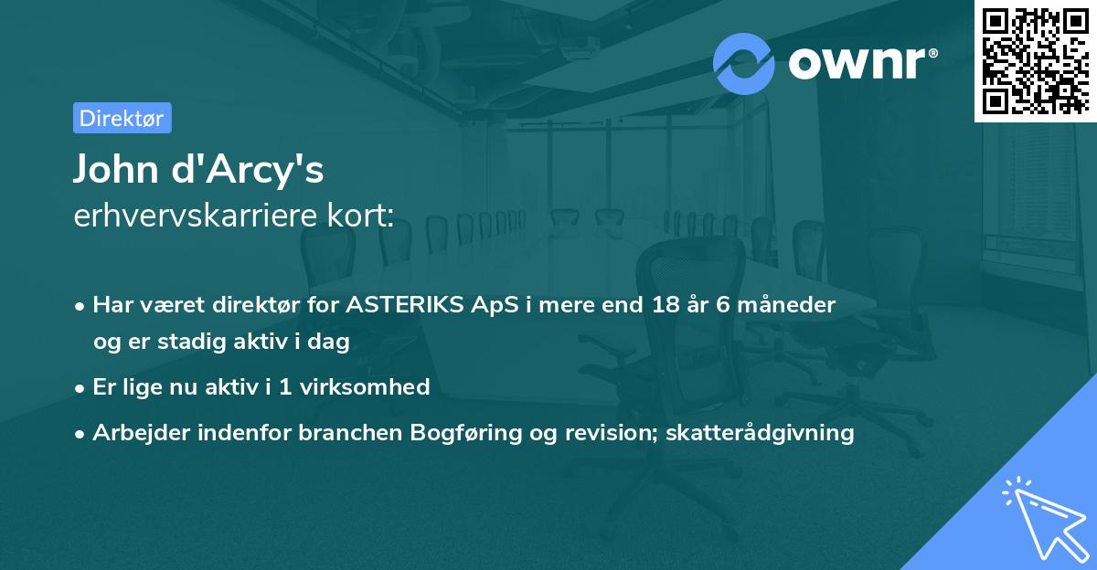 John d'Arcy's erhvervskarriere kort