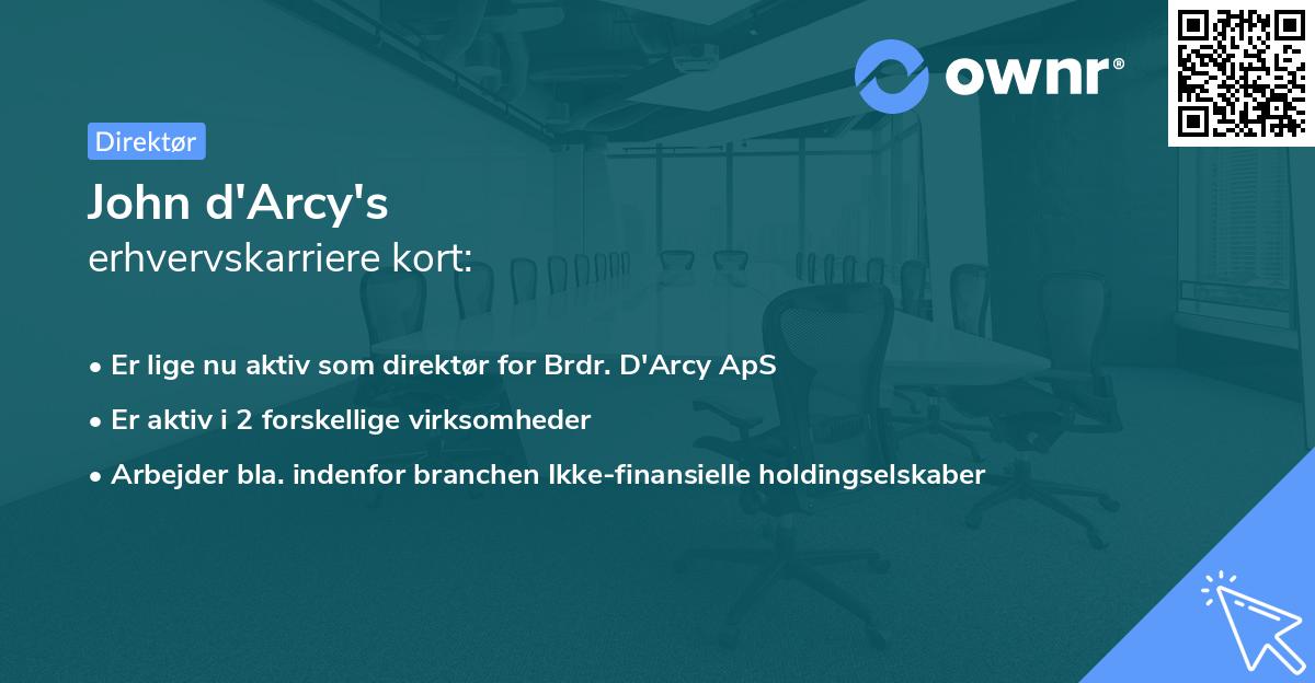 John d'Arcy's erhvervskarriere kort