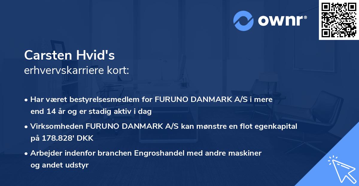 Carsten Hvid's erhvervskarriere kort