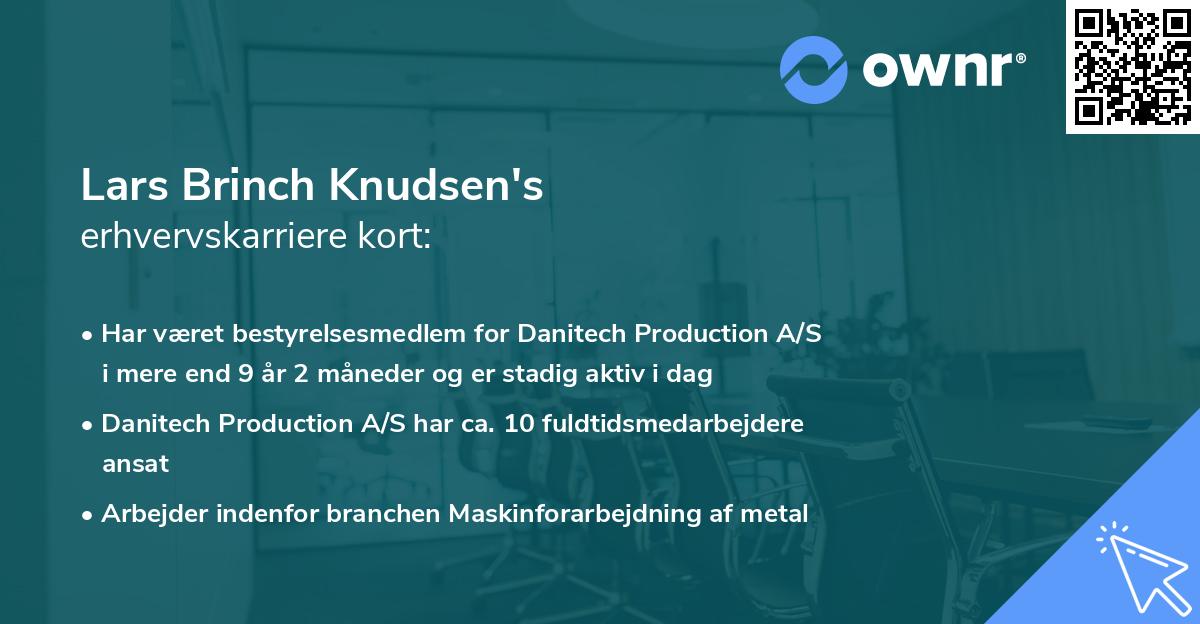 Lars Brinch Knudsen's erhvervskarriere kort