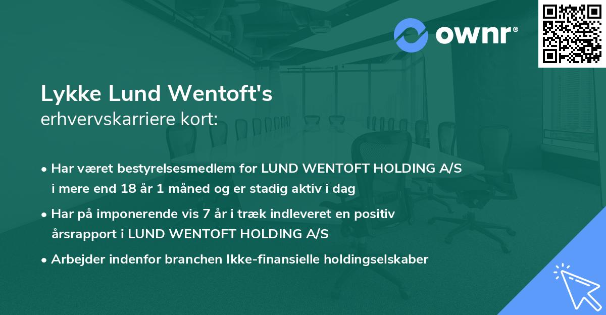 Lykke Lund Wentoft's erhvervskarriere kort