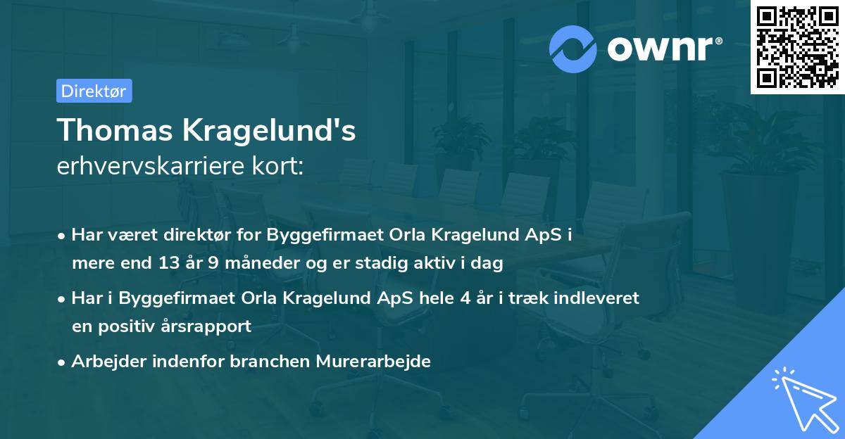 Thomas Kragelund's erhvervskarriere kort