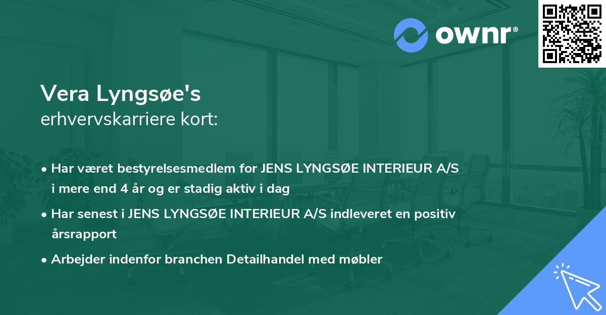 Vera Lyngsøe's erhvervskarriere kort