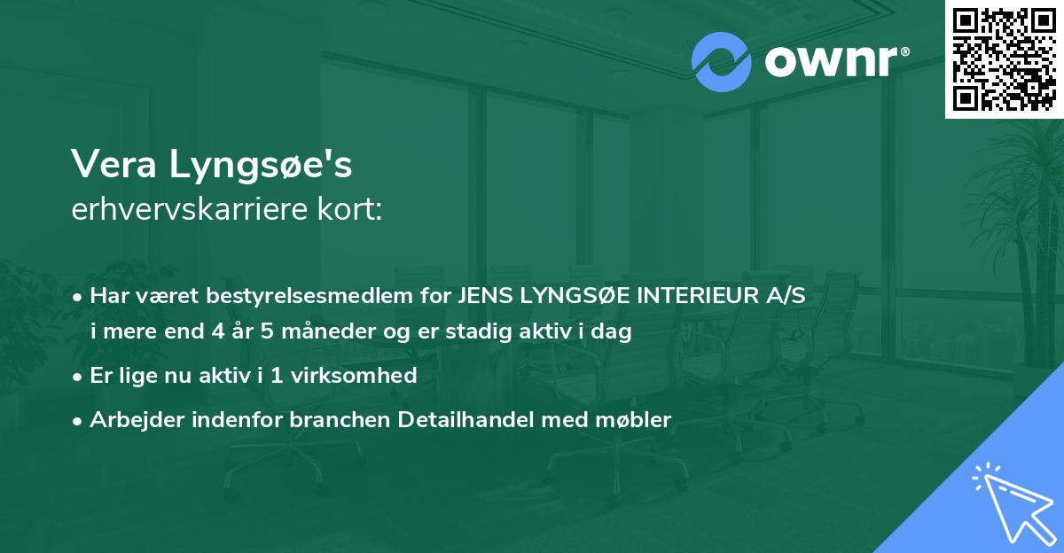 Vera Lyngsøe's erhvervskarriere kort