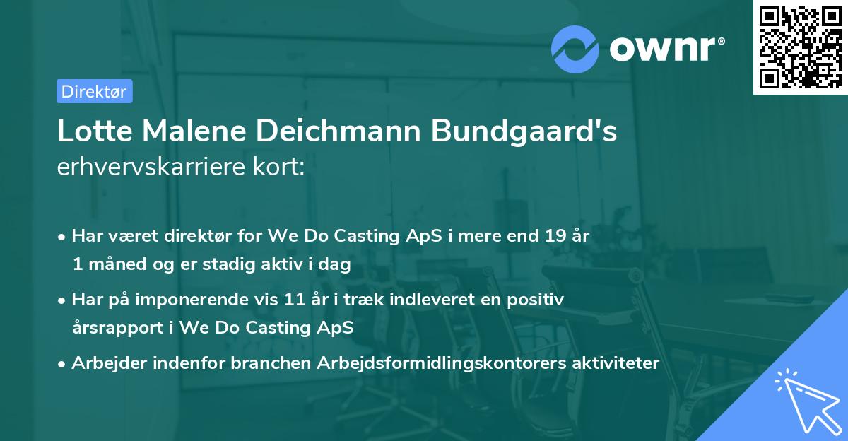 Lotte Malene Deichmann Bundgaard's erhvervskarriere kort