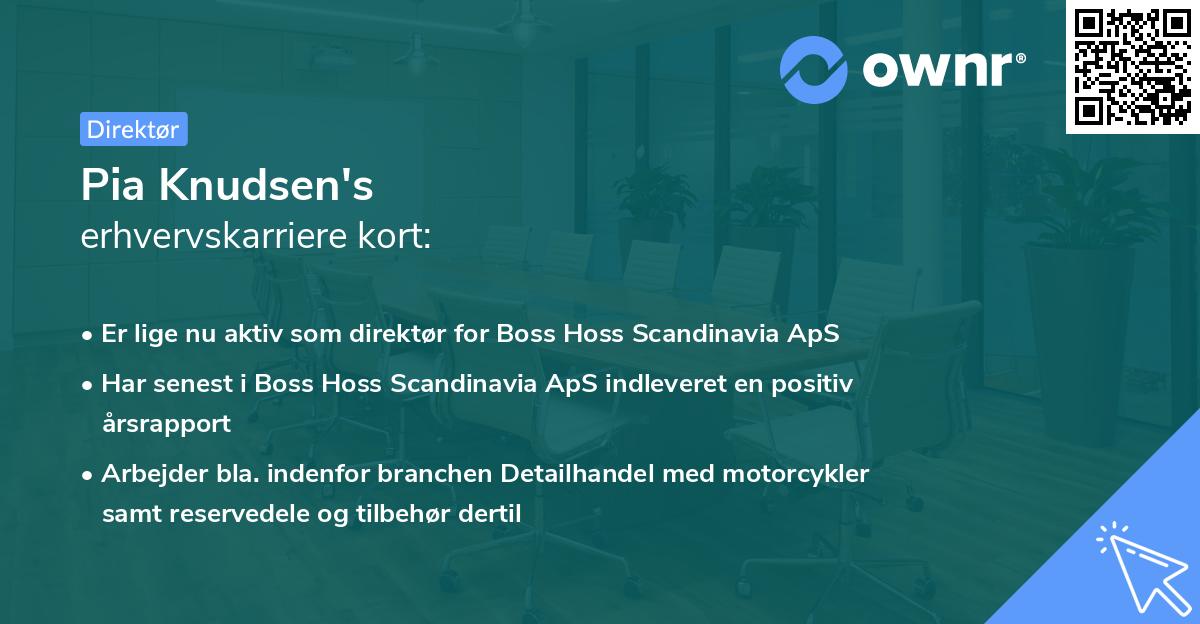Pia Knudsen's erhvervskarriere kort