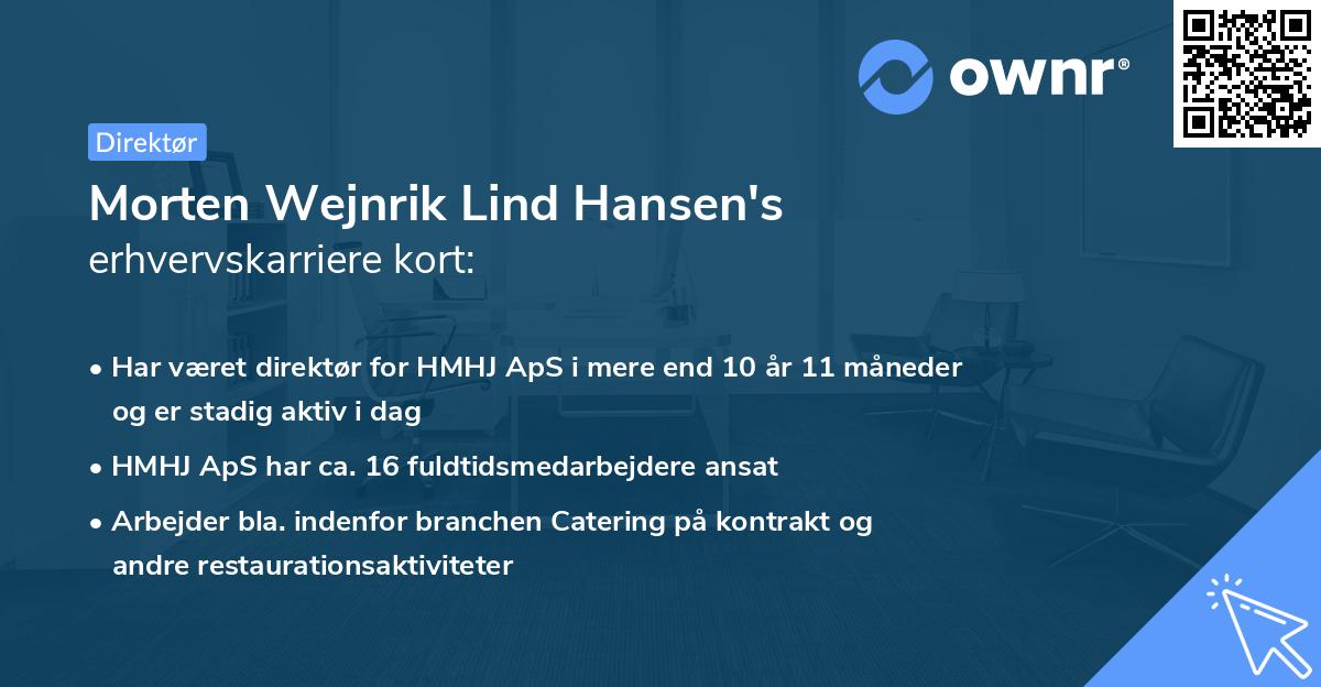 Morten Wejnrik Lind Hansen's erhvervskarriere kort