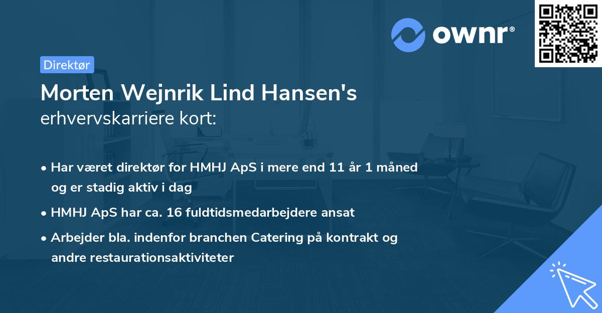 Morten Wejnrik Lind Hansen's erhvervskarriere kort