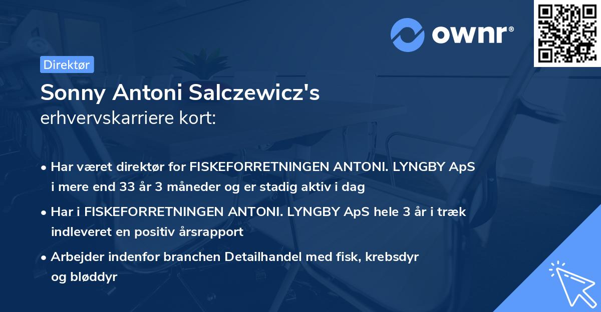 Sonny Antoni Salczewicz's erhvervskarriere kort