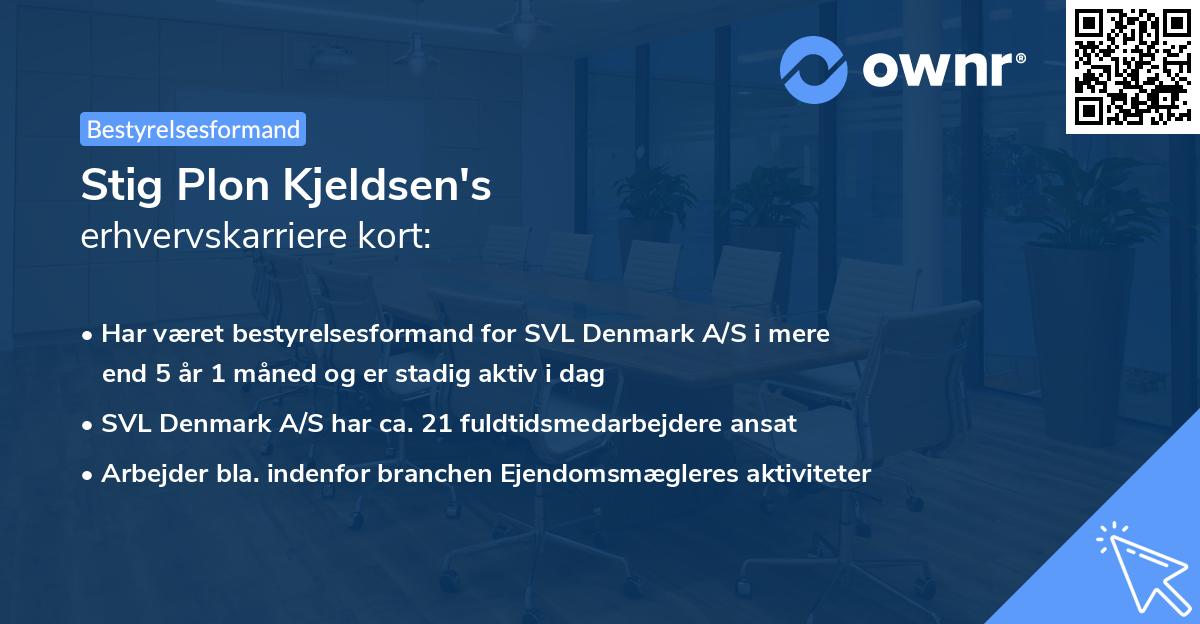 Stig Plon Kjeldsen's erhvervskarriere kort