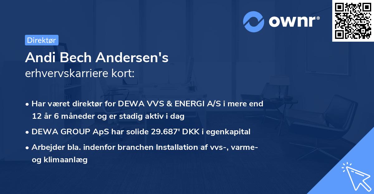 Andi Bech Andersen's erhvervskarriere kort