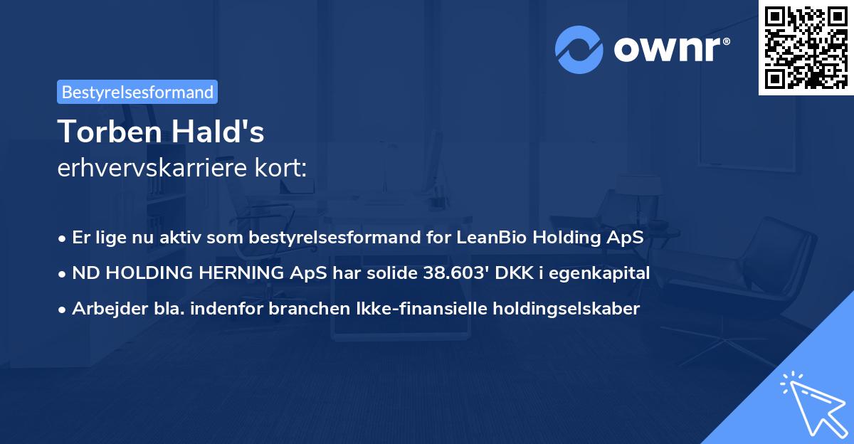 Torben Hald's erhvervskarriere kort