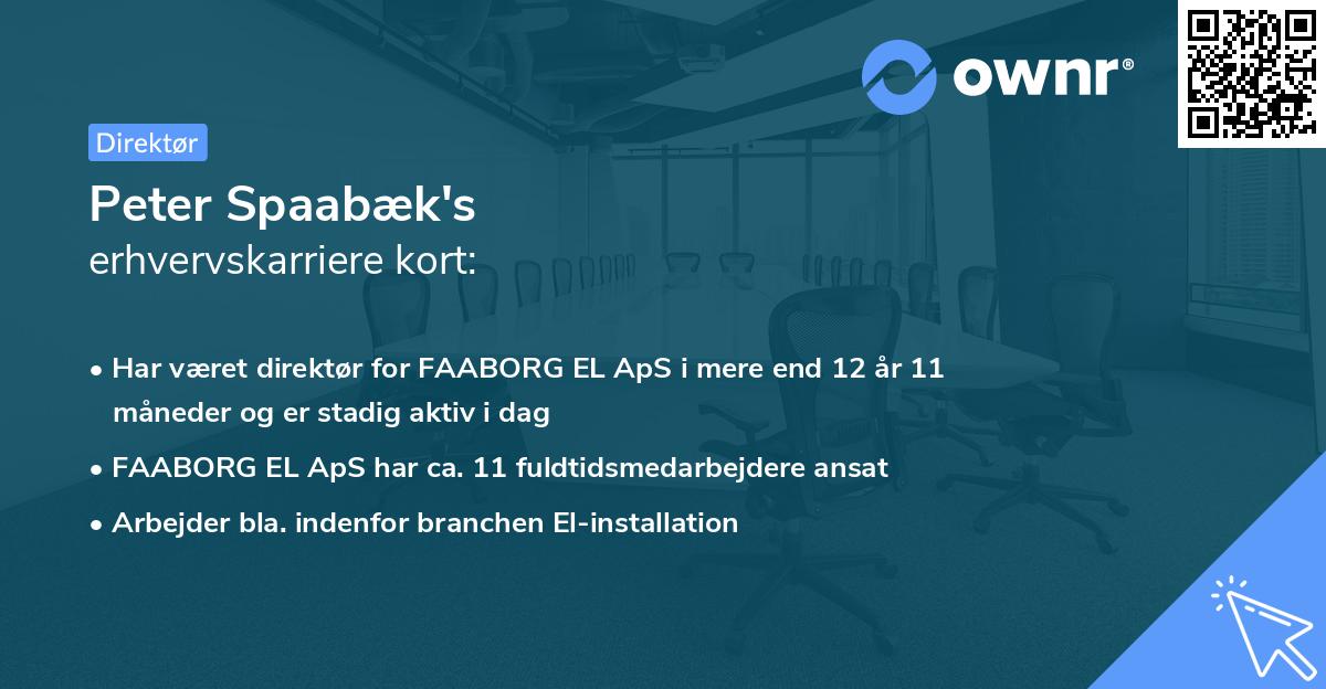 Peter Spaabæk's erhvervskarriere kort