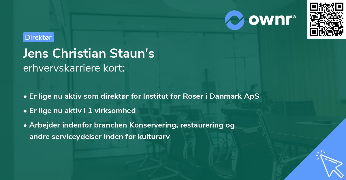Jens Christian Staun's erhvervskarriere kort