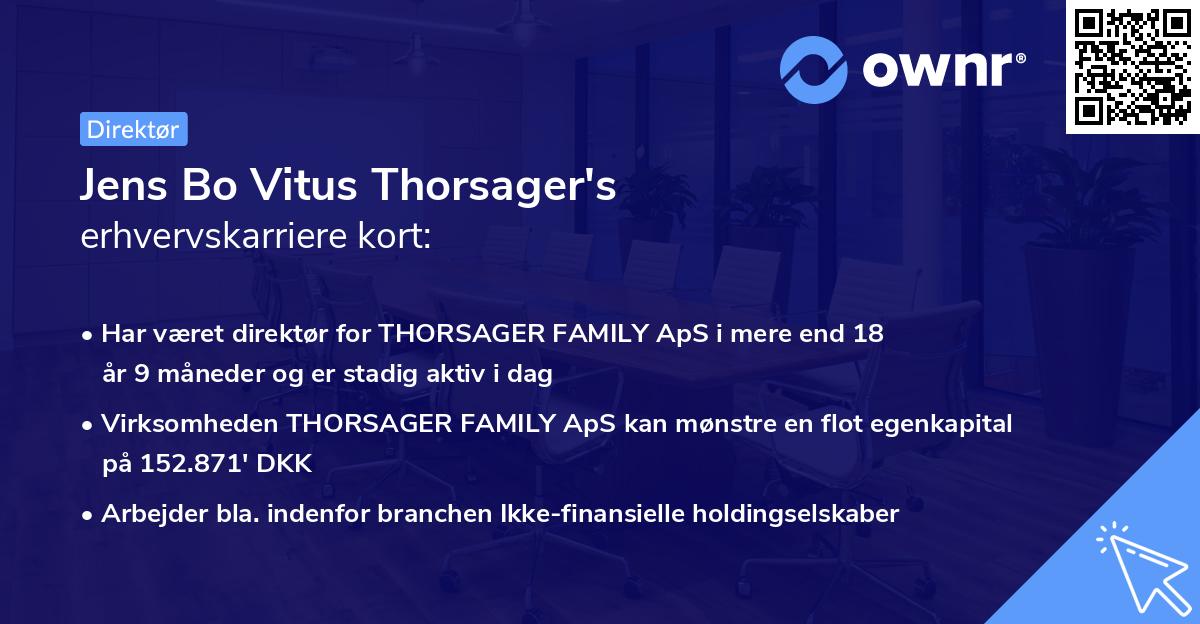 Jens Bo Vitus Thorsager's erhvervskarriere kort
