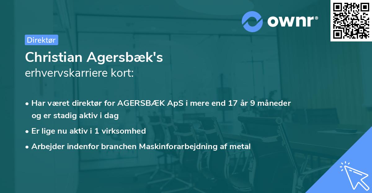 Christian Agersbæk's erhvervskarriere kort