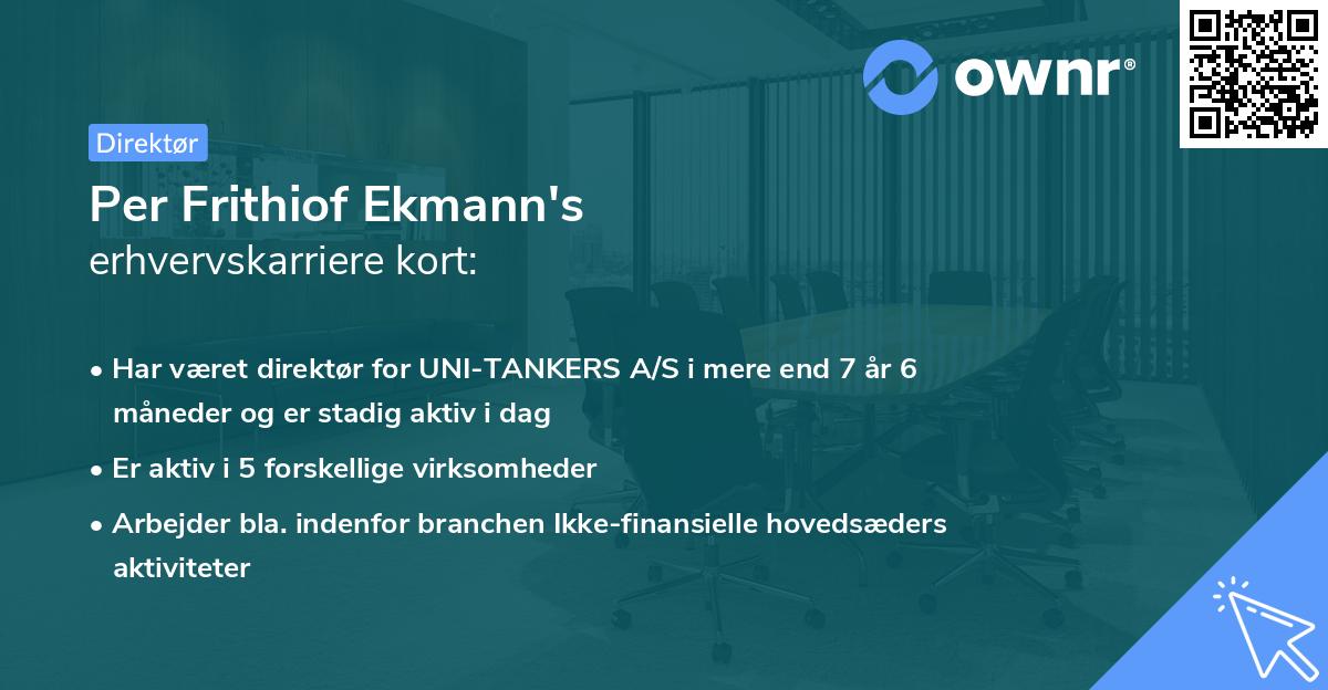 Per Frithiof Ekmann's erhvervskarriere kort