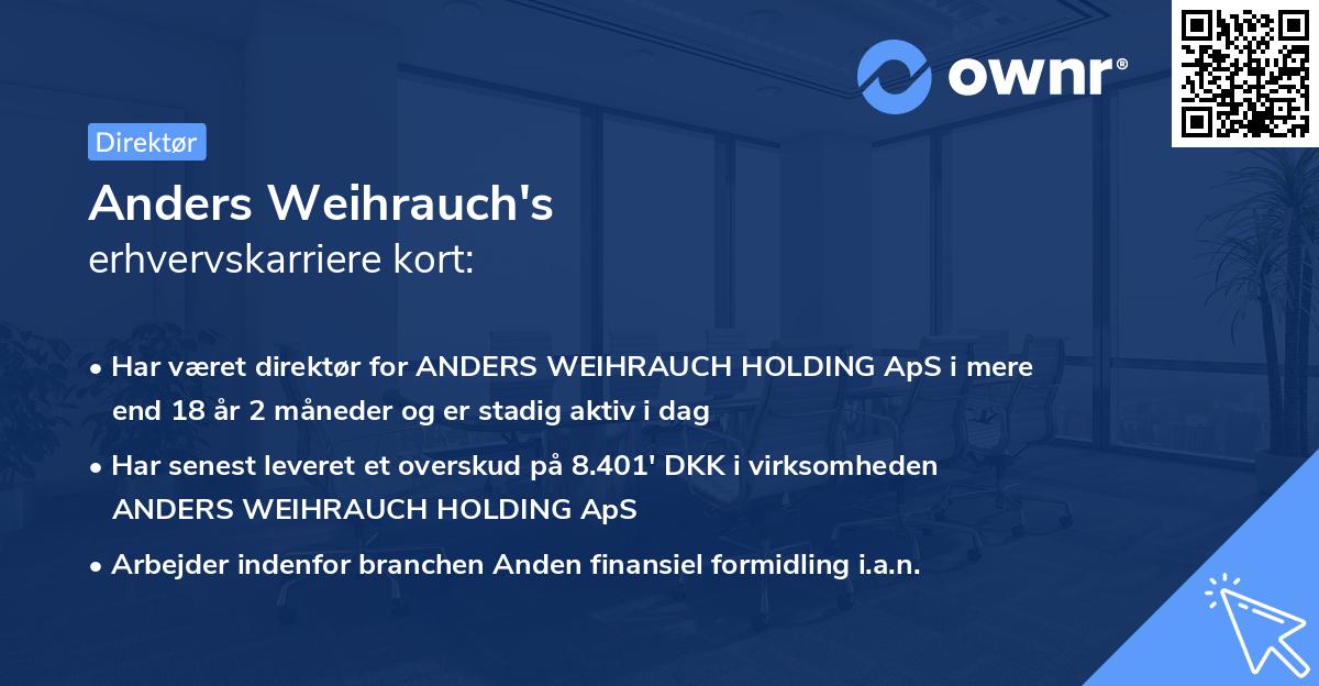 Anders Weihrauch's erhvervskarriere kort