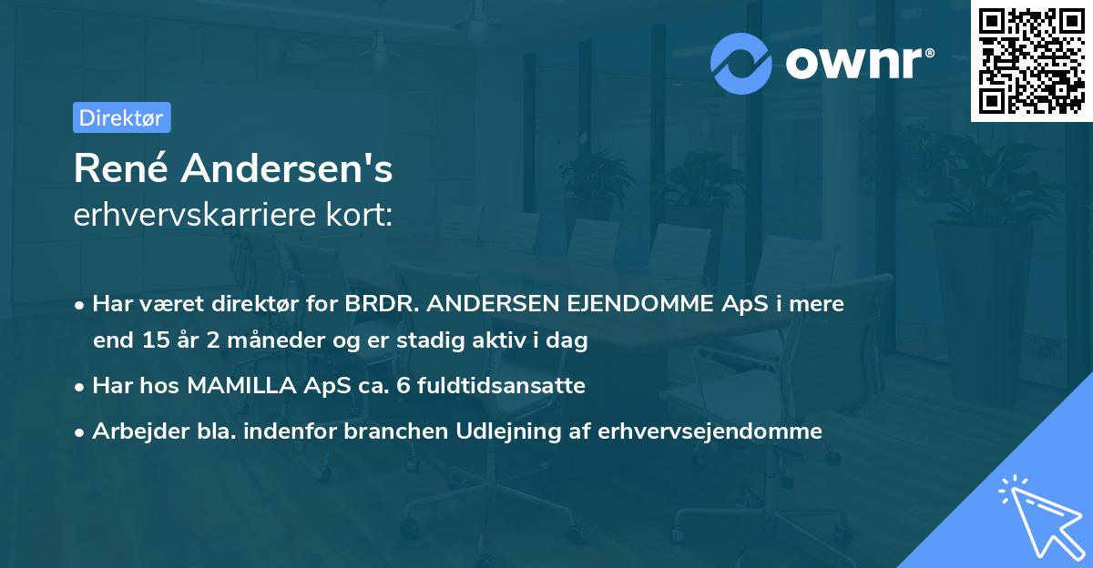 René Andersen's erhvervskarriere kort