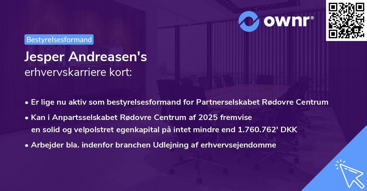 Jesper Andreasen's erhvervskarriere kort