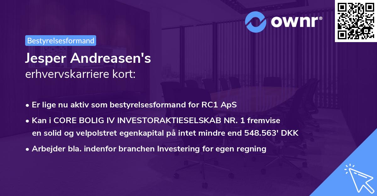 Jesper Andreasen's erhvervskarriere kort