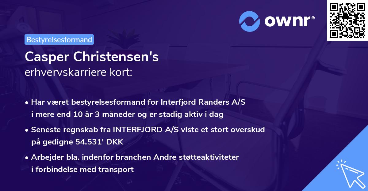 Casper Christensen's erhvervskarriere kort