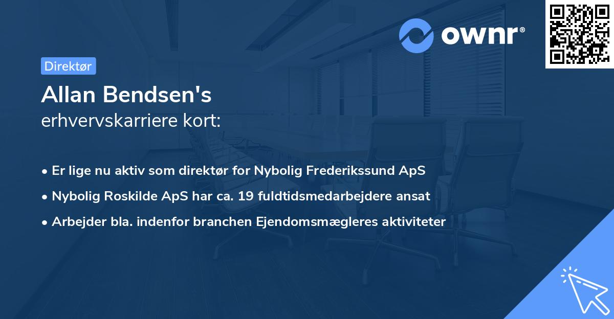 Allan Bendsen's erhvervskarriere kort