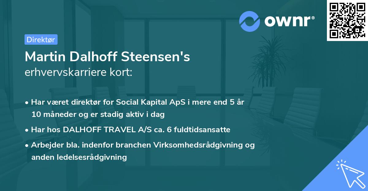 Martin Dalhoff Steensen's erhvervskarriere kort