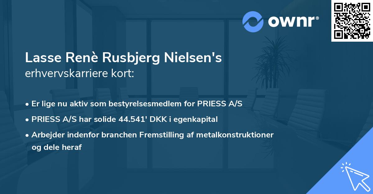 Lasse Renè Rusbjerg Nielsen's erhvervskarriere kort