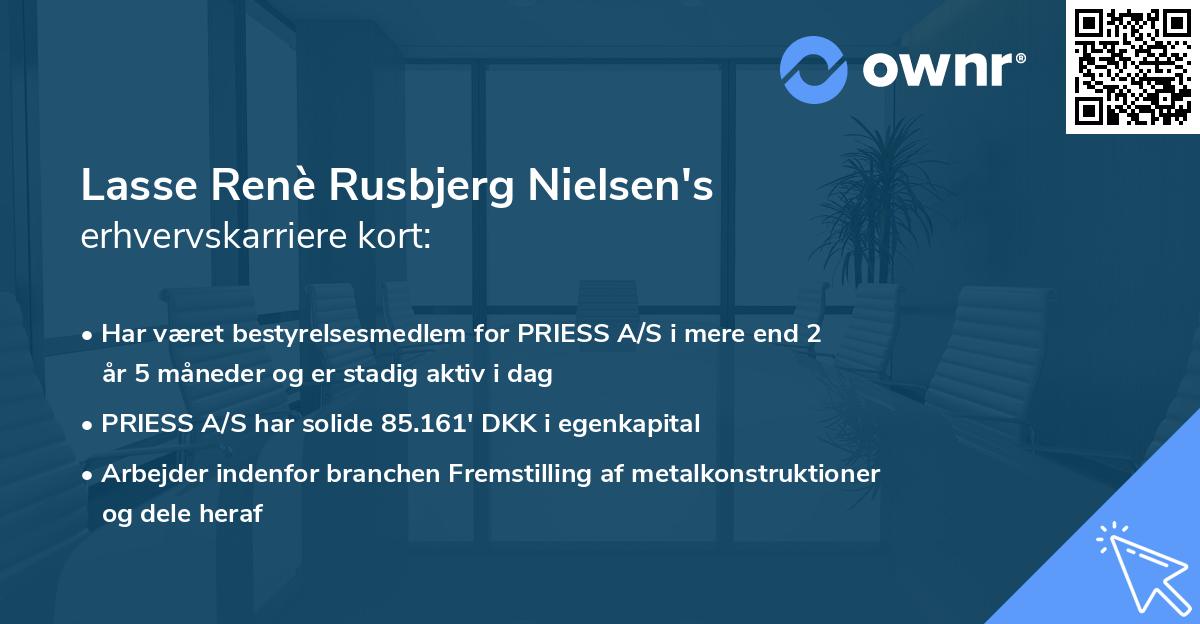 Lasse Renè Rusbjerg Nielsen's erhvervskarriere kort